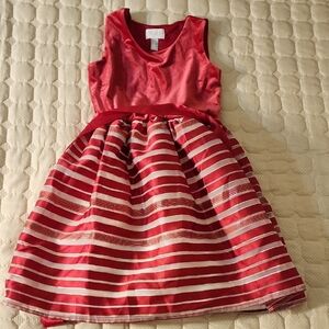 The Children's Place Red and White Striped Formal Dress